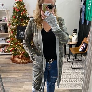 Camoflauge Long Cardigan